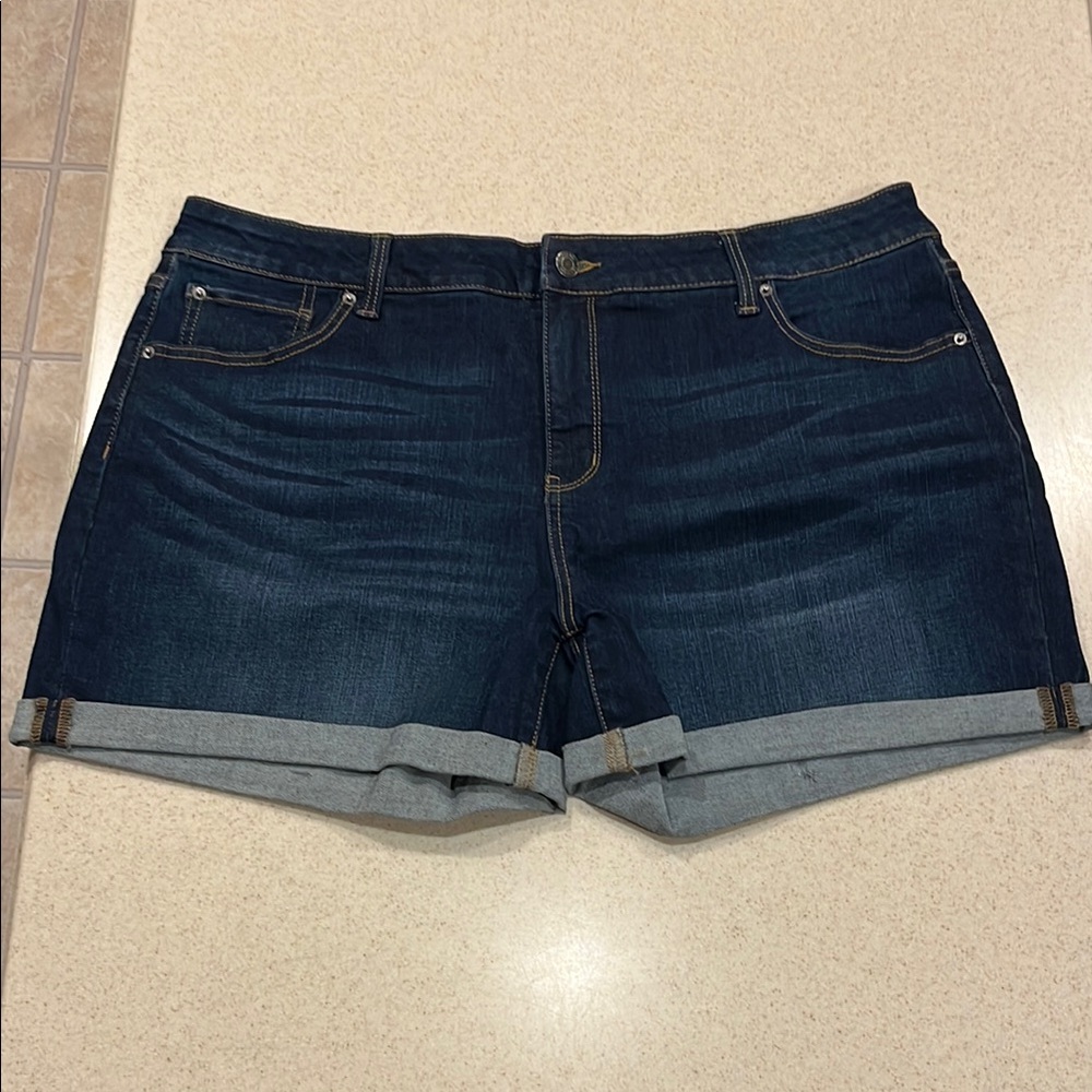 Denim Cuffed Women's Shorts